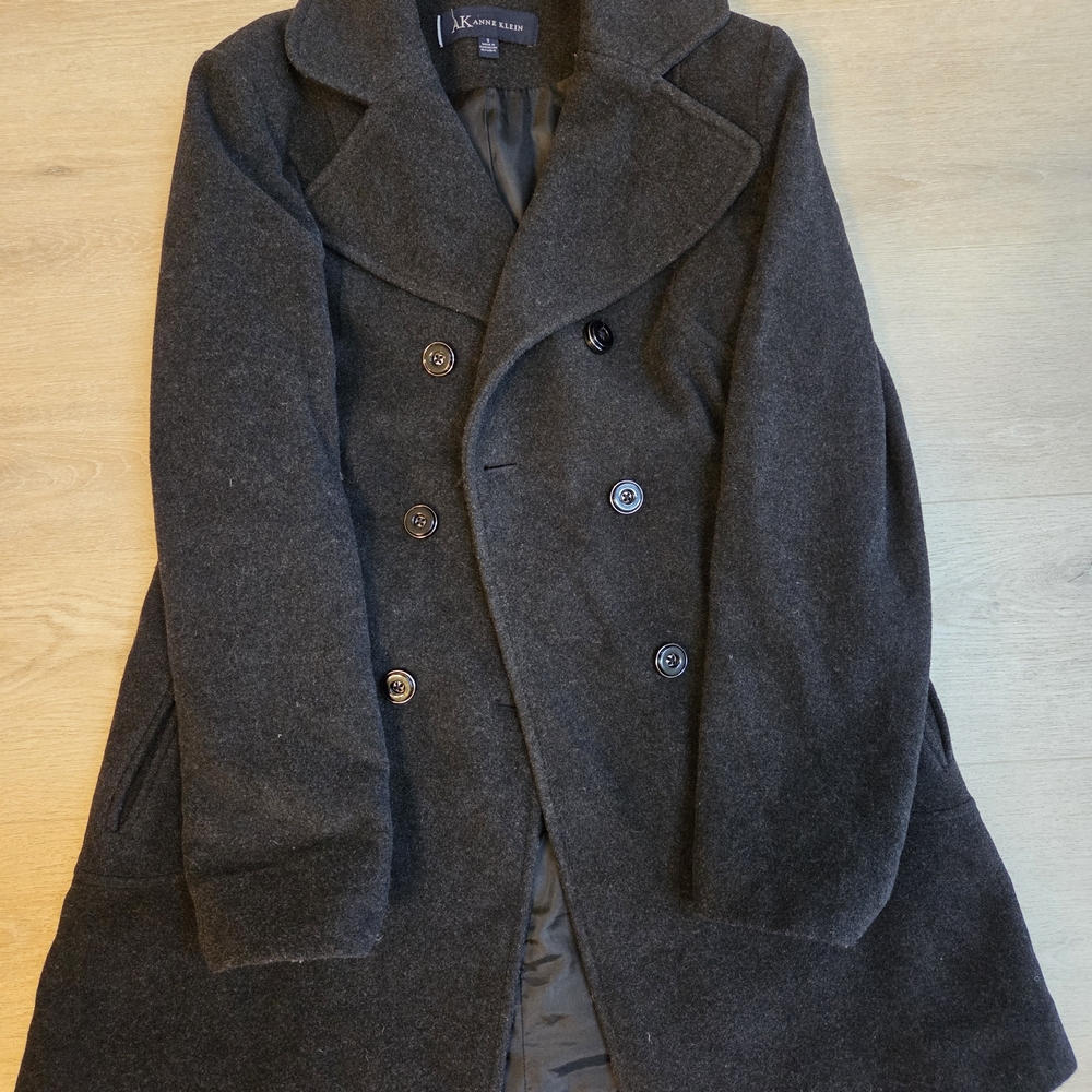 Anne Klein Charcoal Wool Coat